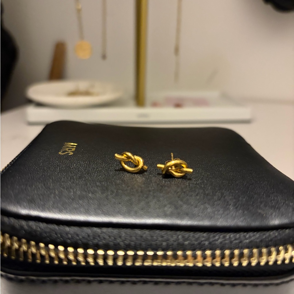 Gold Knot Stud Earrings